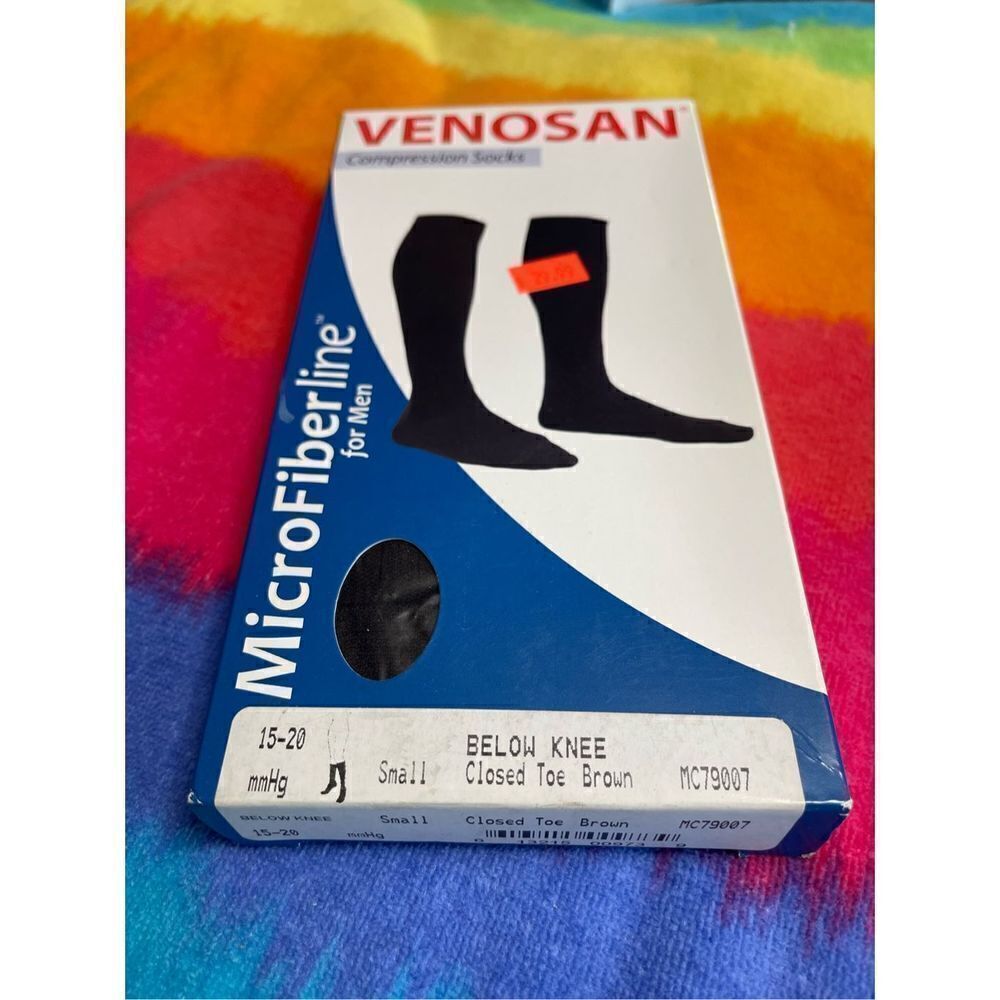 VENOSAN Compression Sock Small 15-20 mmHg Below Knee Brown MC79007 Closed Toe